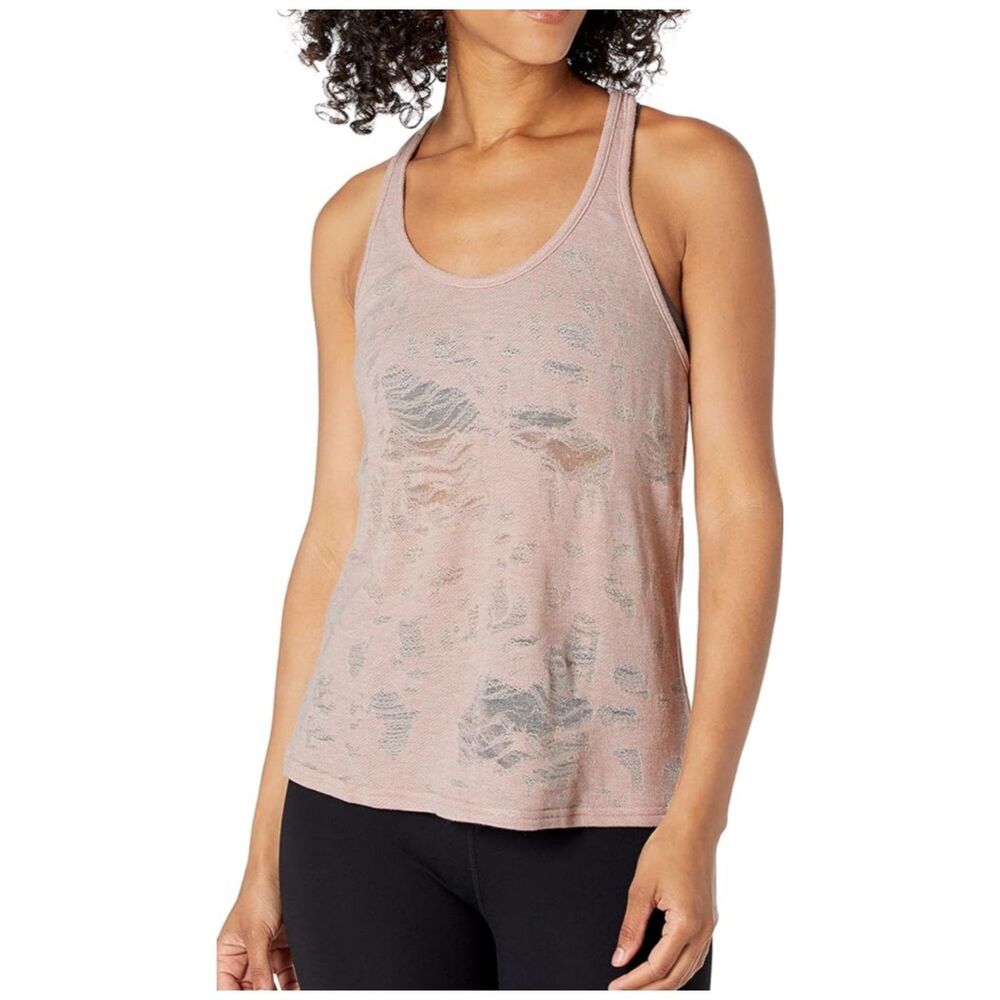 ALO YOGA Brown Pure Distressed Tank Top